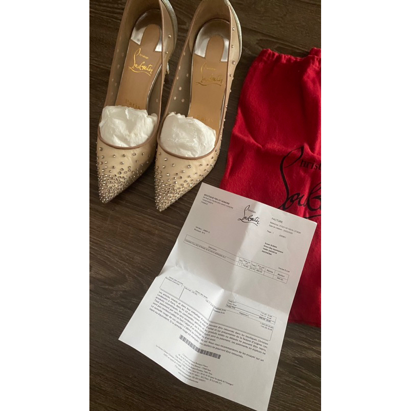 christian louboutin wedding shoes follies strass 85mm heels preloved