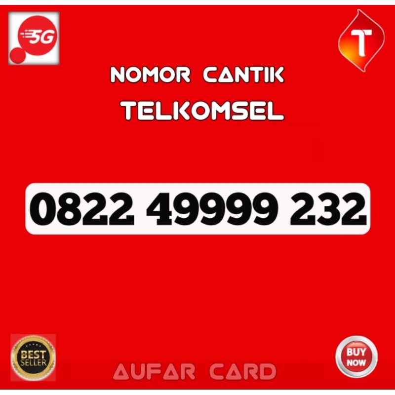 Nomor Cantik Telkomsel 232 Simpati ekor 232 Rapi 9999 232