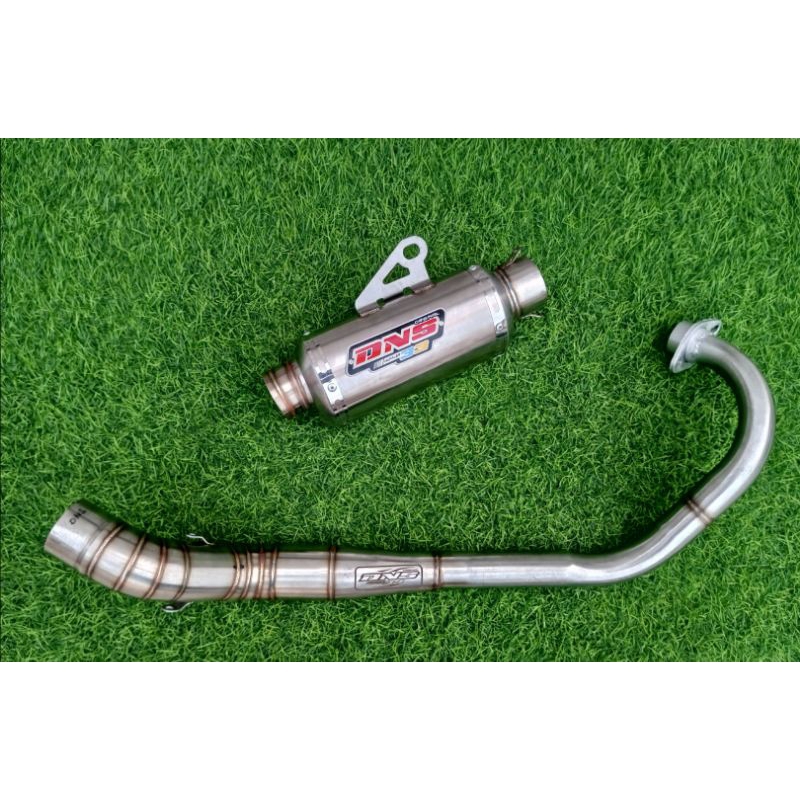 KNALPOT ORIGINAL DNS 33 KOMPETISI FFA 150-200cc OVAL SHORT stainless LEHER PATEN NON SAMBUNGAN SATRI