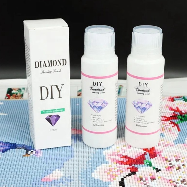 

12ml Lem Lukisan Diamond Painting Sealer Permanent Hold Shine Effect t X1T2