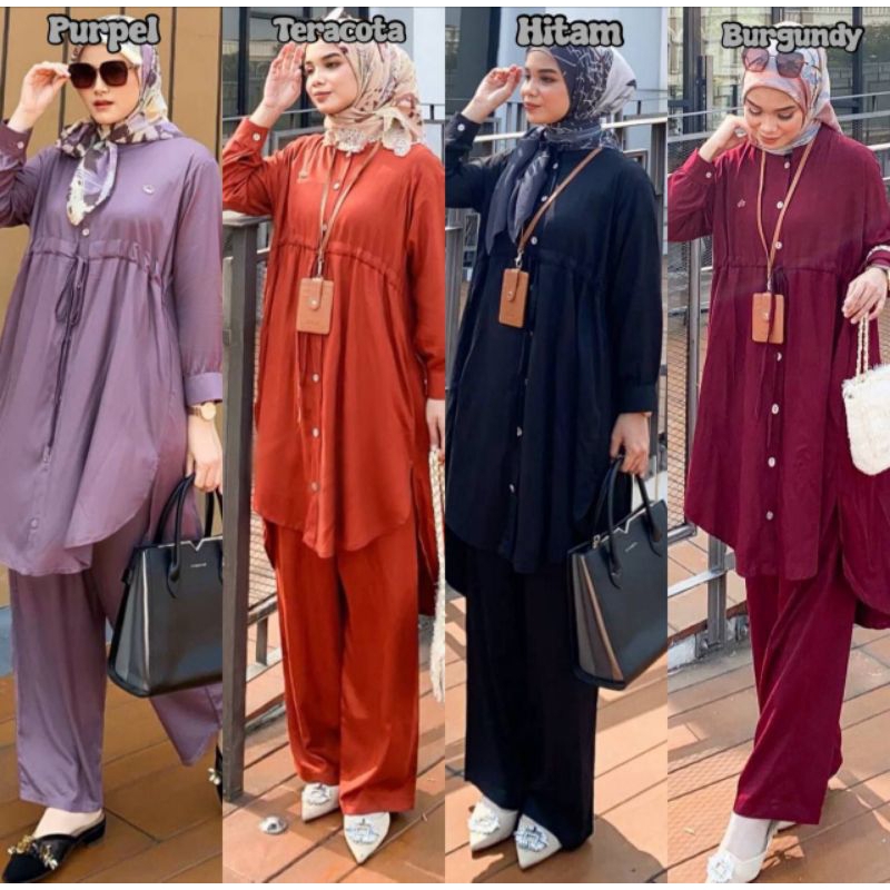 Salsabila Set Tunik Ovale Busui Matt Twill Ori