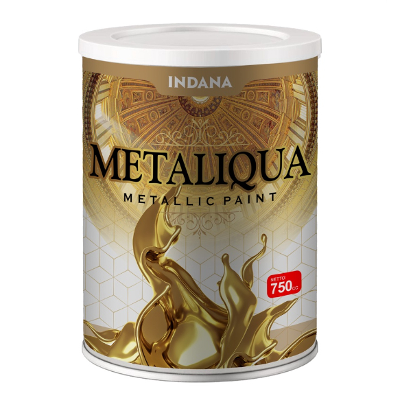CAT EMAS METALIK  750CC METALIQUA METALLIC PAINT LIS GYPSUM GIPSUM PLAFON ORNAMEN KAYU BESI TEMBOK