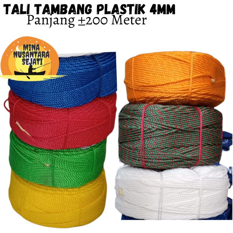 

Tali Tambang Plastik Warna 4mm per Rol panjang 2M k I4I5