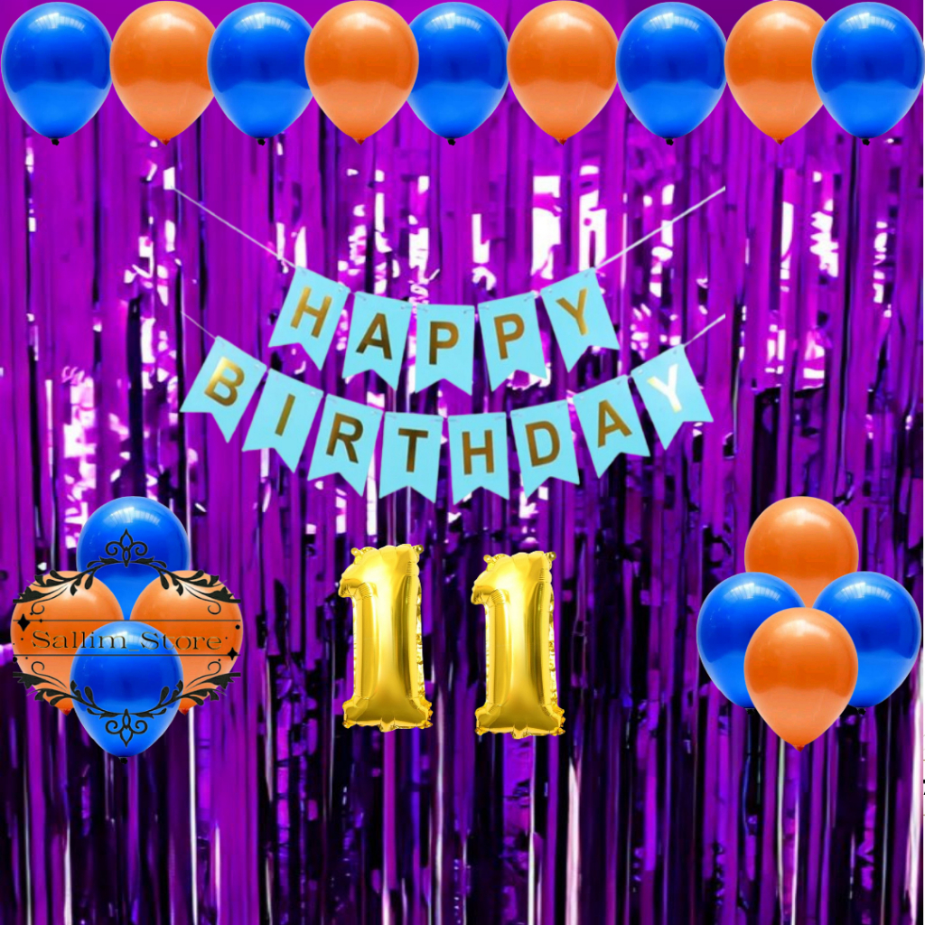 Paket Set Dekorasi Ulang Tahun Balon Metalik Backdrop Happy Birthday Party Anak & Dewasa Simple