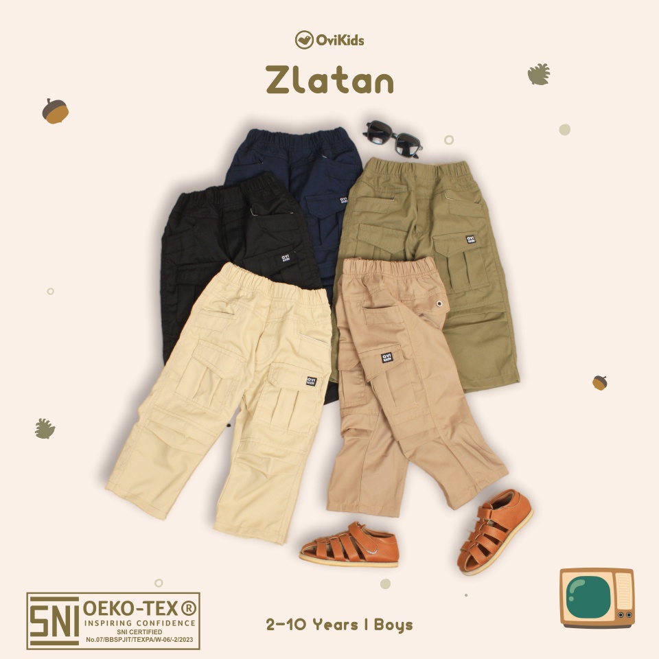 KODE W78F OVIKIDS Zlatan  Celana Panjang Cargo Anak Celana Anak LakiLaki 21 Tahun