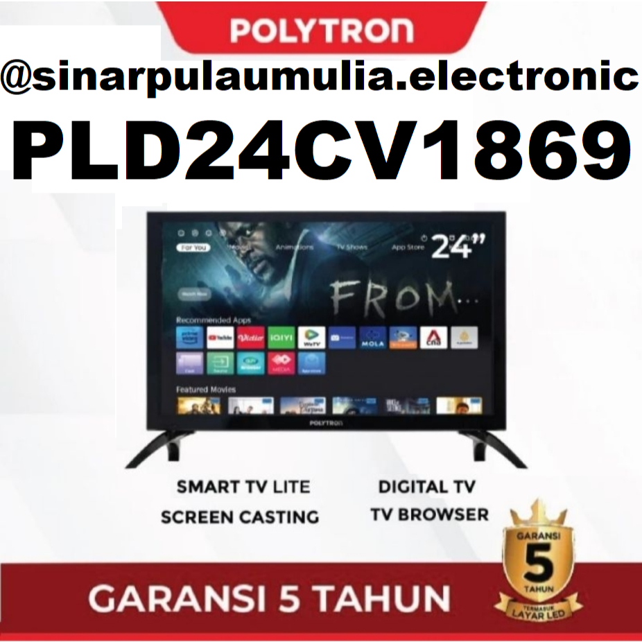 Polytron LED TV 24 Inch Smart TV HD - PLD 24CV1869 / PLD 24 CV 1869 / 24 CV1869 / 24CV 1869 / PLD24C