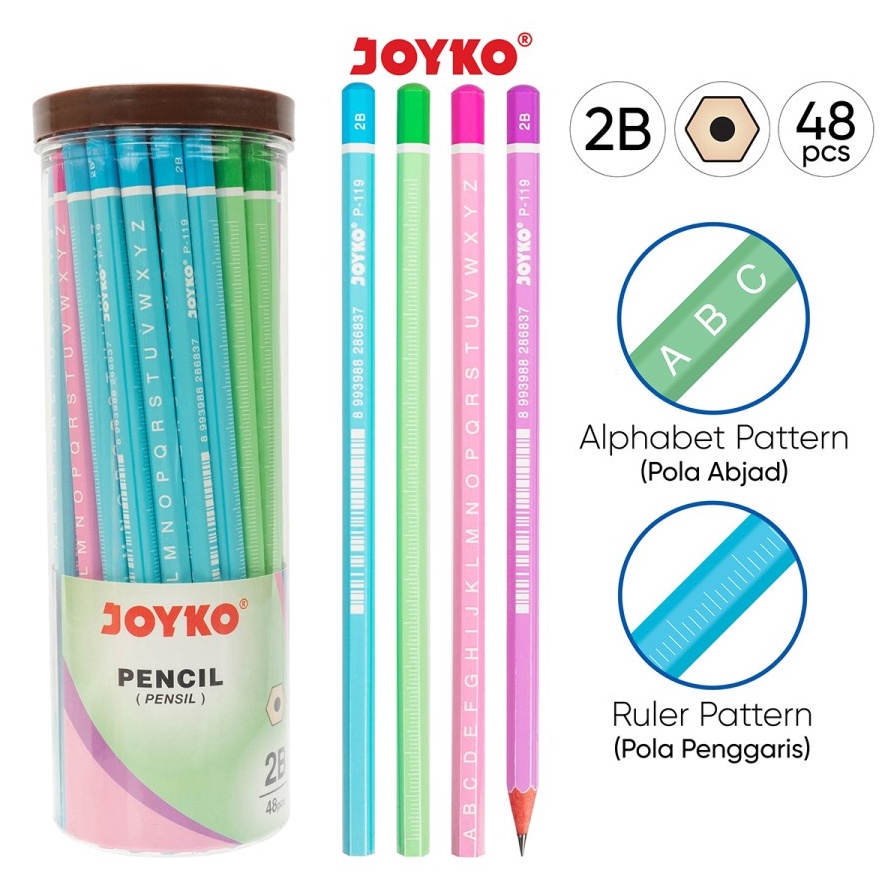 

Pencil Pensil Joyko P119 2B 1 DRUM 48 PCS w D7W7