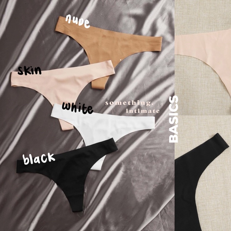 KODE C53Y HM SEAMFREE Seamless Solid Invisible Raw Cut Seamless Thong Cheeky Gstring No Line Panty U