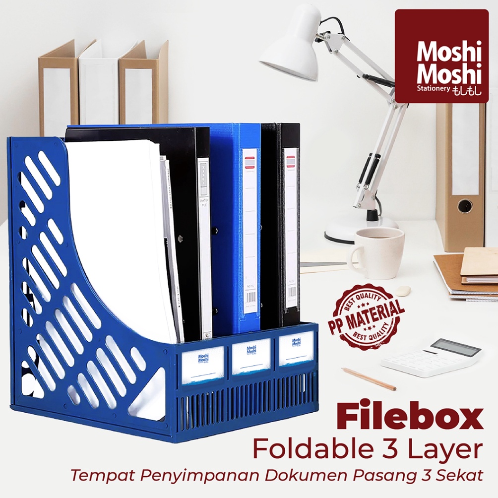 

KODE A45O File Box Foldable 3 Layer Tempat Penyimpanan Dokumen Lipat 3 Sekat