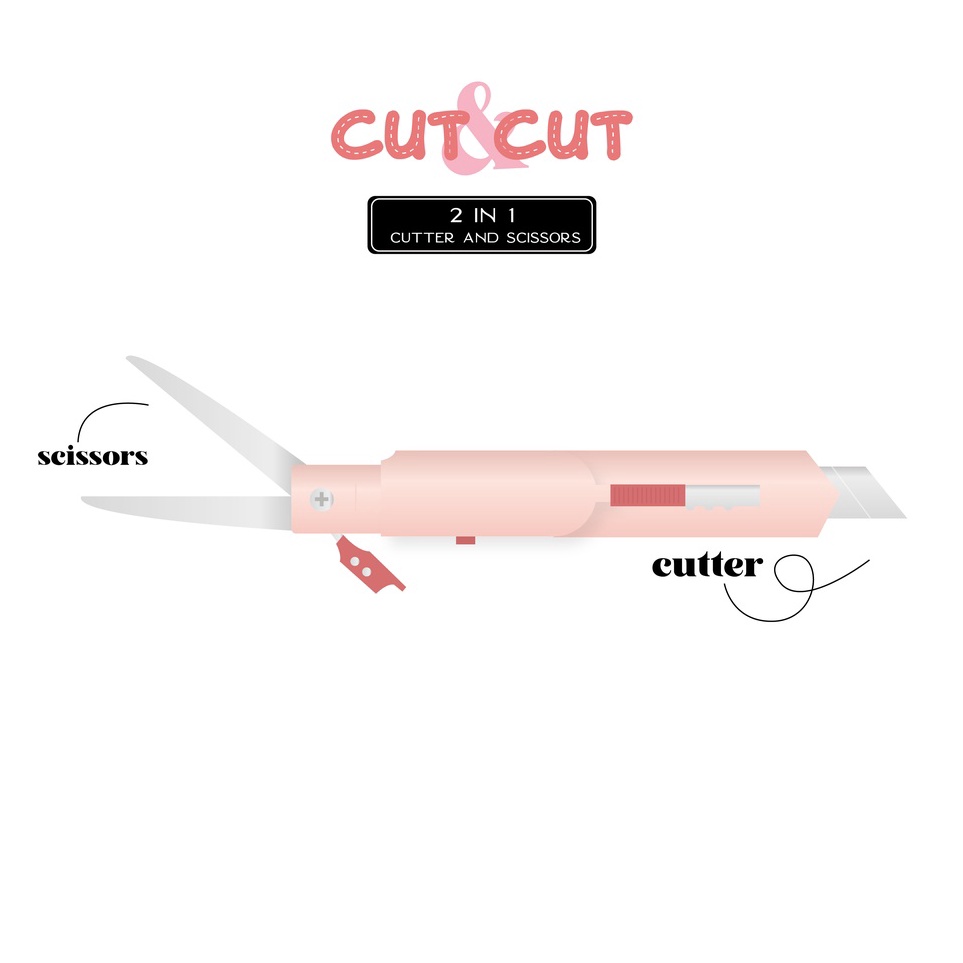 

Paperie Lab Cut Cut 2in1 Cutter and Scissors s B2B2