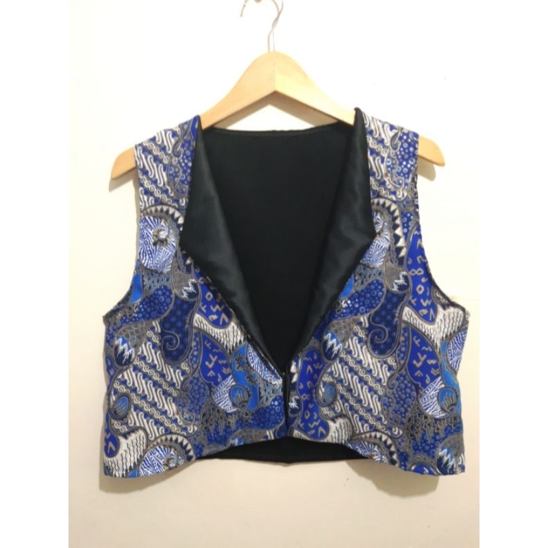 Rompi Batik Crop Outer Wanita Baju Pakaian Atasan