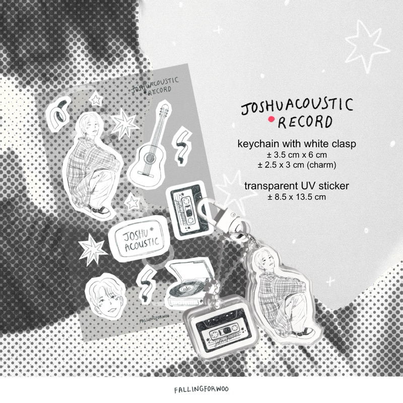 

joshuacoustic ˚record keychain – UV sticker | seventeen joshua