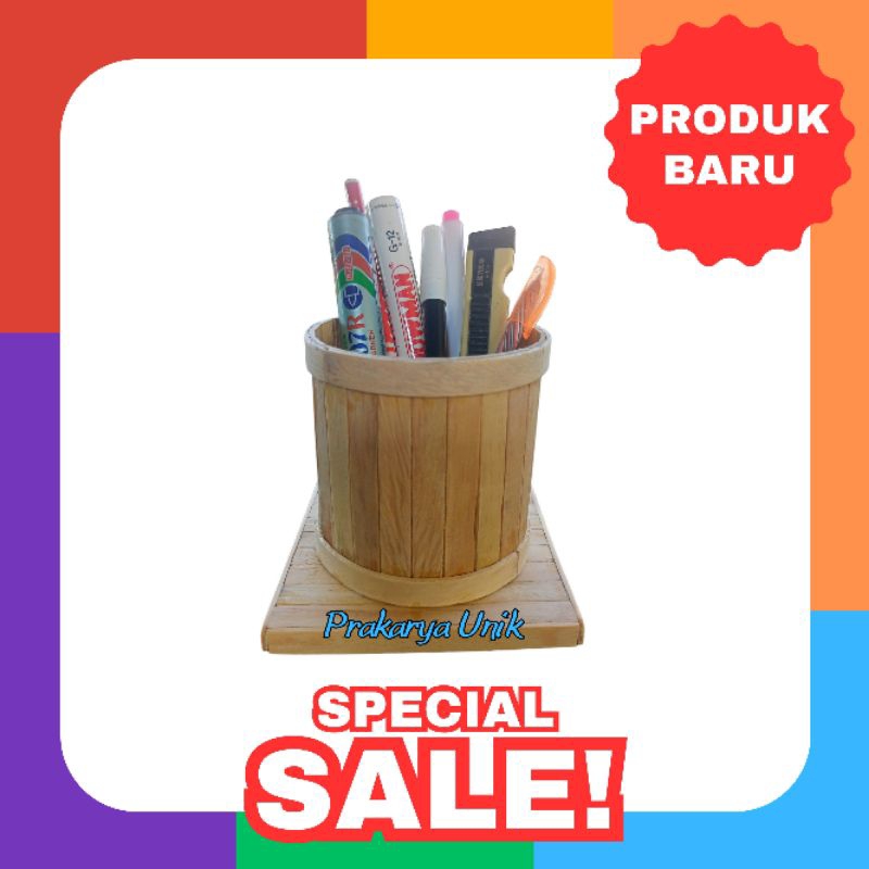 

Prakarya tempat pensil dari stik es cream tebal dan halus