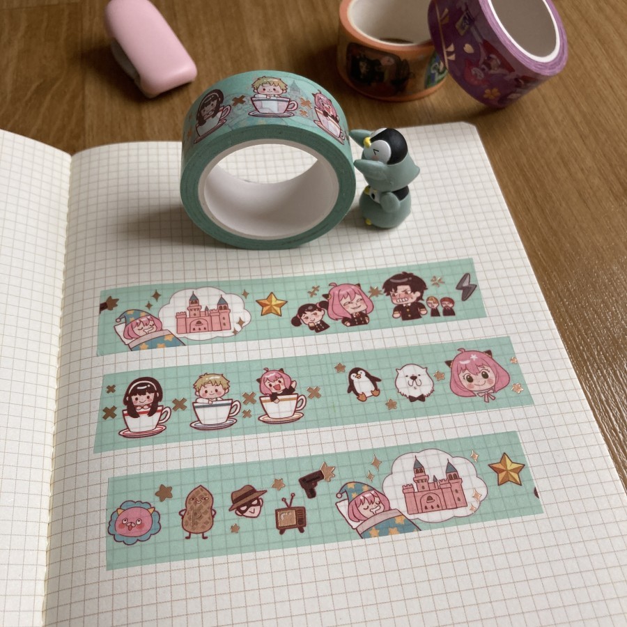 

Spy x Family Anya's Daily Life Washi Tape Rosegold Foil Fanmerch by Lunacerra