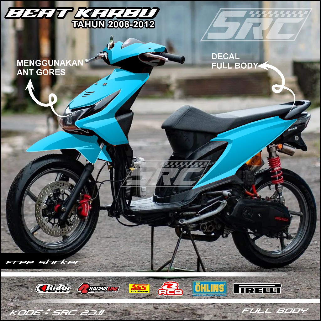 COD Decal Stiker Full body Honda Beat Karbu 2008 2009 2010 2011 2012 Sticker Full Body Beat Karbu Po