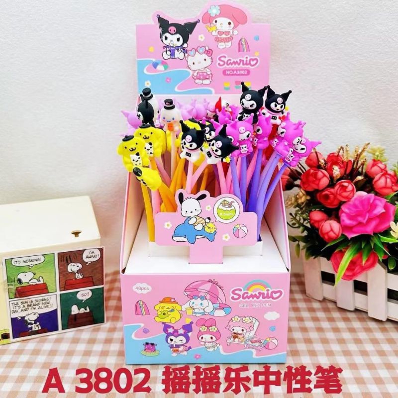 

Pen Lentur Goyang SANRIO DONAT LUCU Dengan Boneka Kartun Lucu Imut Pulpen Elastis Goyang Karakter Pulpen