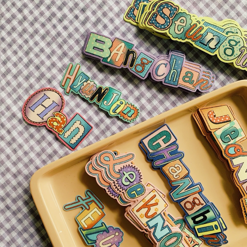 

Glittery die cut sticker Stray Kids SKZ version