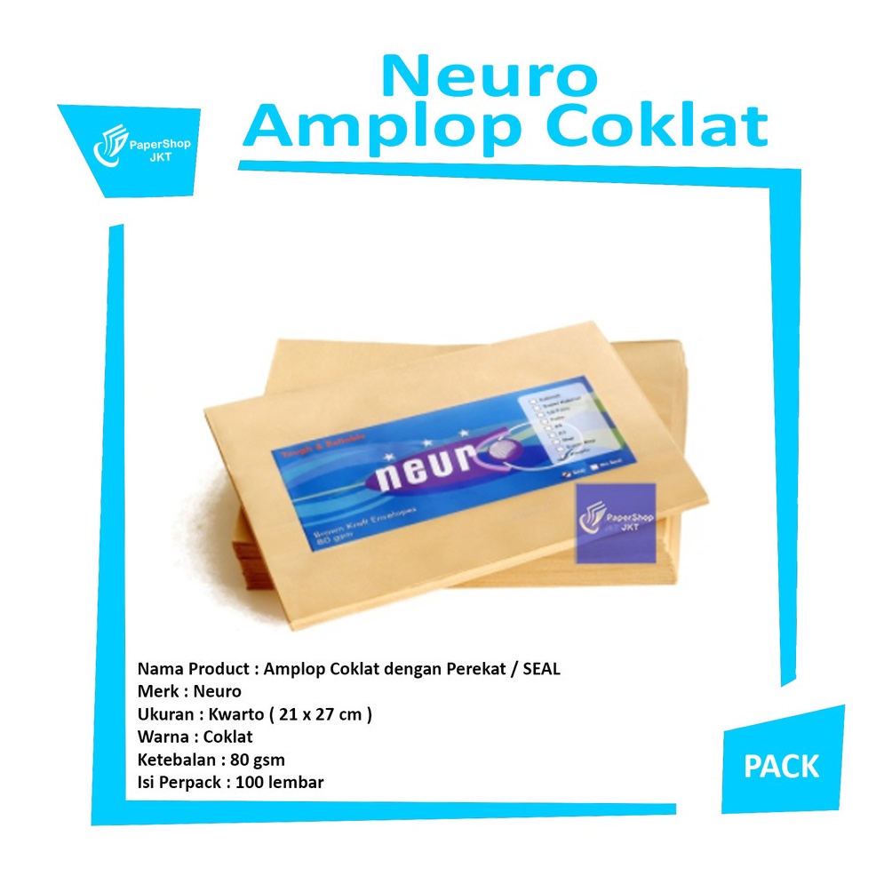 

NUERO Amplop Coklat Kwarto Seal 21 x 27 cm Pack j B5C3