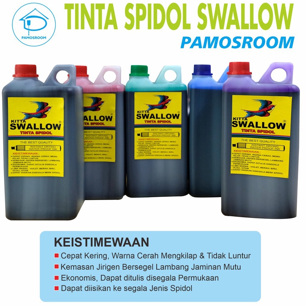 

Pamosroom Tinta Spidol Permanent KITTA Swallow Biru Violet a E5L7