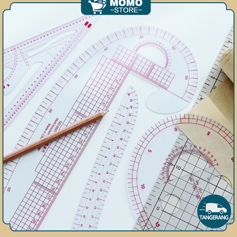 

7 Pcs Penggaris Pola Jahit Set Lengkap Clear Measuring Tailor Ruler Untuk Industri Pakaian Menjahit m T5L3