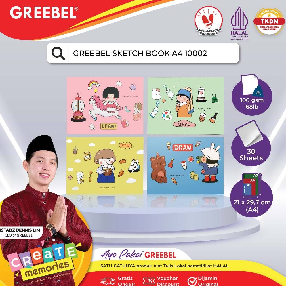 

GREEBEL SKETCHBOOK A4 12 Buku Gambar Sketsa Drawing Book u P3W9