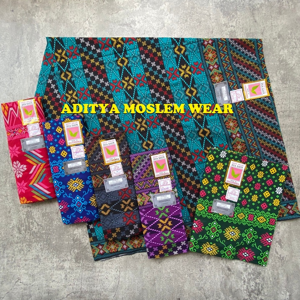 KODE A73P Sarung Batik Cirebonan Dua Daun Cap Cent Motif Songket  Sarung Cewek Wanita Perempuan Sant