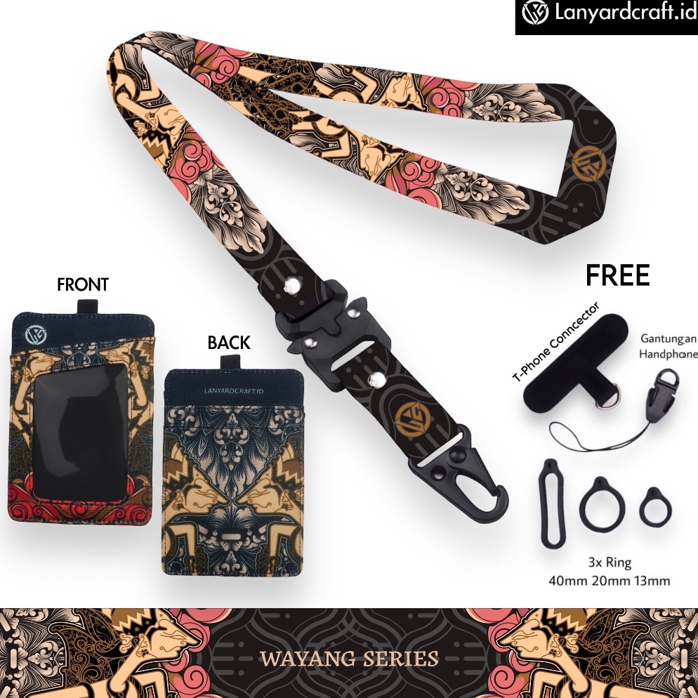 

LCID Lanyard Craft Wayang V3 Gantungan Tali Holder Card Printing Wayang Series h R6Z3