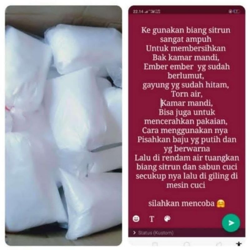 Biang Sitrun/Citrun 250gr/sitrun pembersih kerak kamar mandi