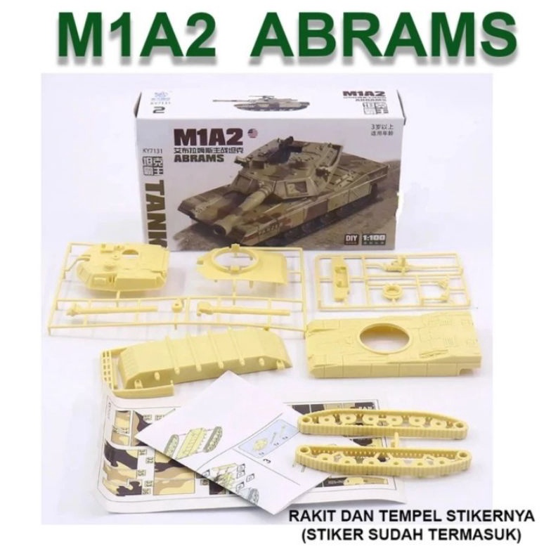 KODE U1A Aneka Tank Abrams M1A2 Model Kit T55 T72 Leopard T98 Tank Amerika Rusia Puzzle 3D