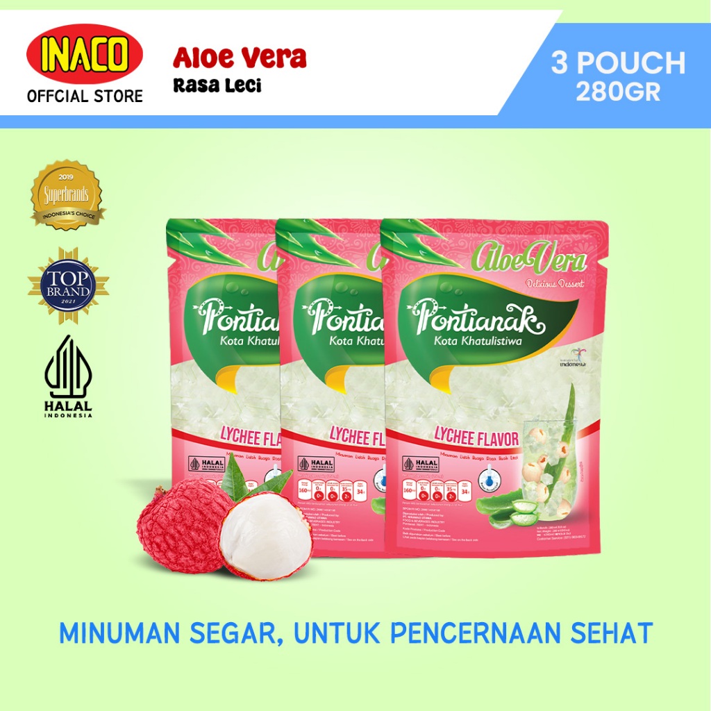 

INACO Aloe Vera Lychee Pouch 280gr - Triplepack