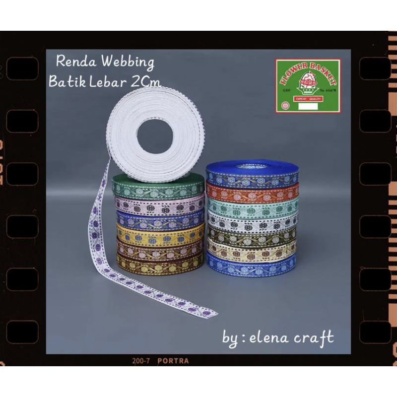Renda Webbing Batik - Pita Renda Motif Batik Lebar 2Cm