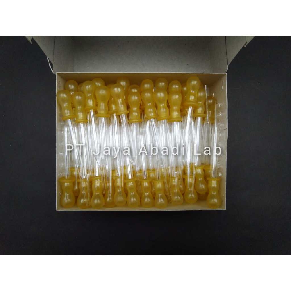 pipet tetes pippete pipet kaca pendek 9 cm 9cm dot kuning ecer