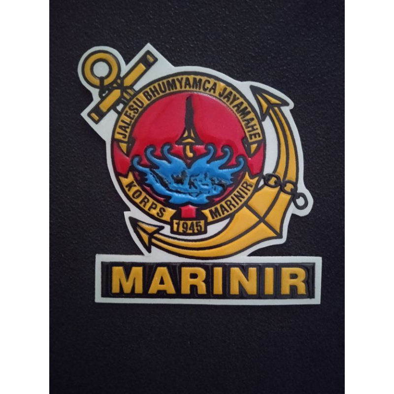 

stiker embos logo Marinir jangkar