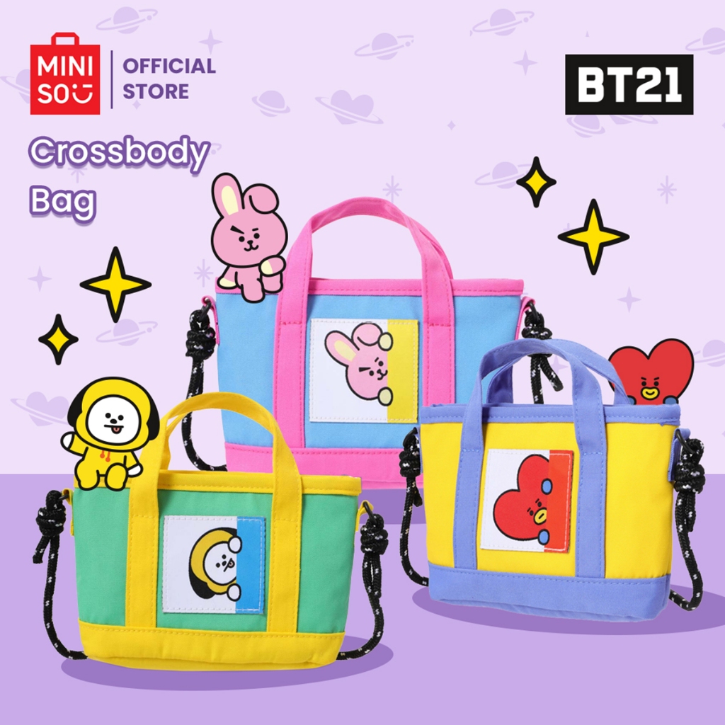 Miniso x BT21 Collection Tas Selempang Tas Pundak Kapasitas Tinggi Tas Wanita Desain Lucu BT21