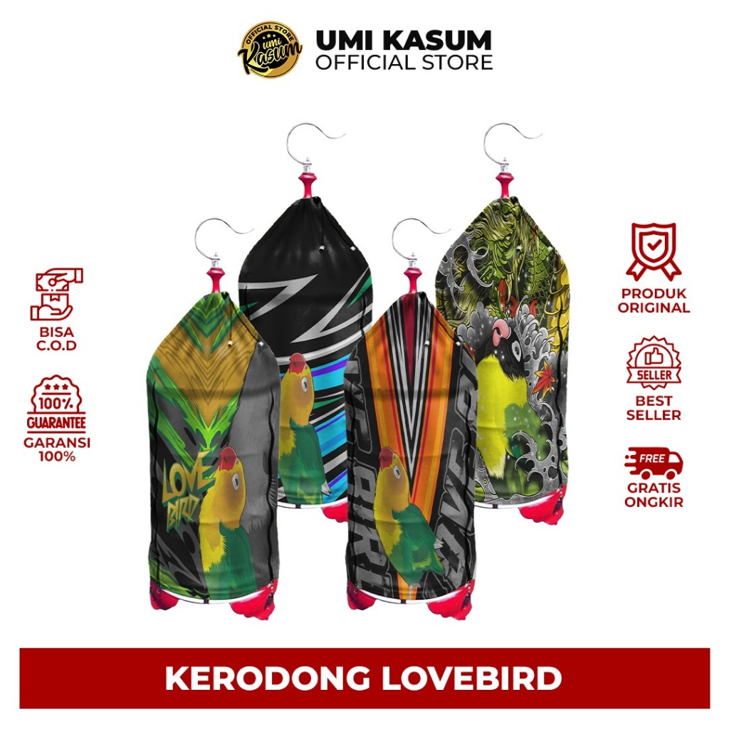 Kerodong Lovebird Umi Kasum Double Layer Full Printing | Anti Luntur