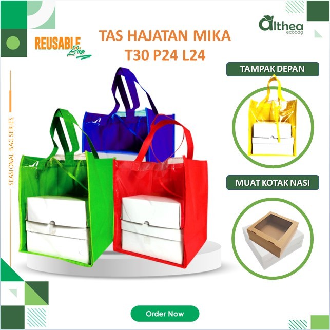 

ALTHEA Goodie Bag Parcel | Tas Hajatan Murah Tas Box Nasi Tas Catering Tas Tasyakuran Tas Hantaran Bingkisan |BOX JAHIT MIKA 30X24X24