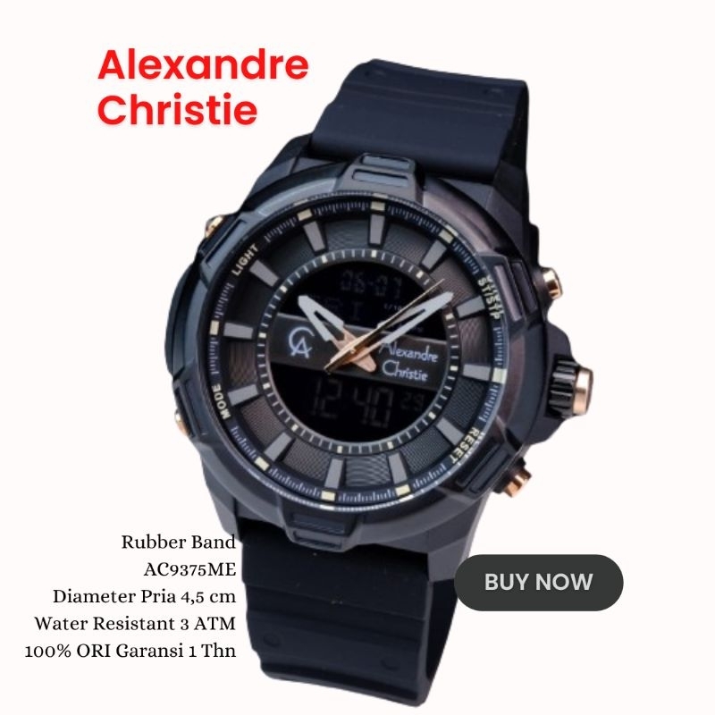 TERBARU JAM ALEXANDER CHRISTIE PRIA ORIGINAL DIGITAL+ ANALOG MODEL SPORTY AC9370 ALEXANDRE CRISTIE 1
