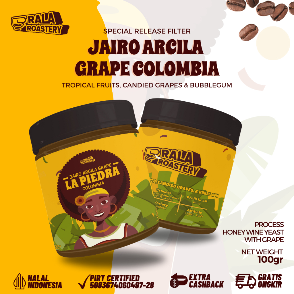 

Kopi Arabika Colombia Jairo Arcila Grape, La Piedra | Single Origin Arabica