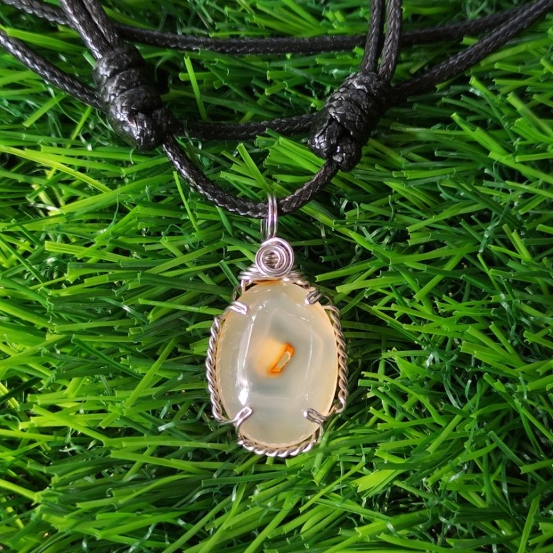 kalung etnik liontin batu akik combong 1000% garansi natural asli alam