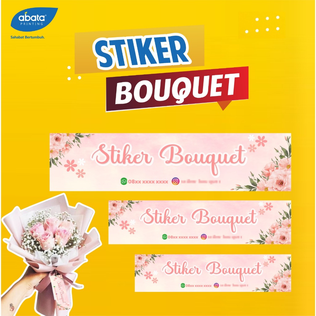 Stiker Buket Sticker Bouquet  Label Buket Custom Stiker Buket Bunga Label Sticker Bouquet Flower