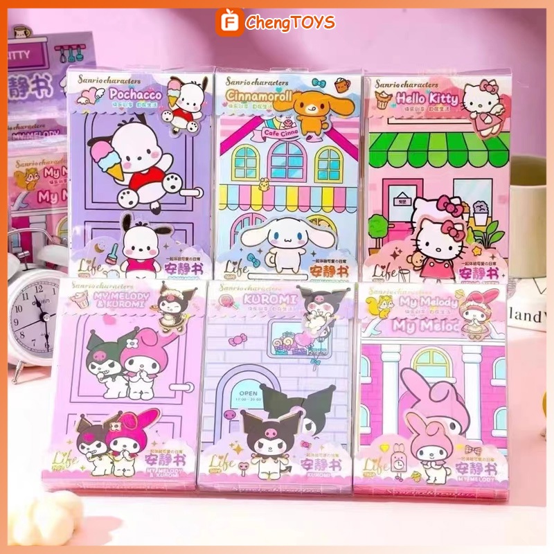 

FChengTOYS Tidak Perlu Memotong - Quiet Book Buku Stiker Lucu 3D Sticker Busy Book Melody Sanrio