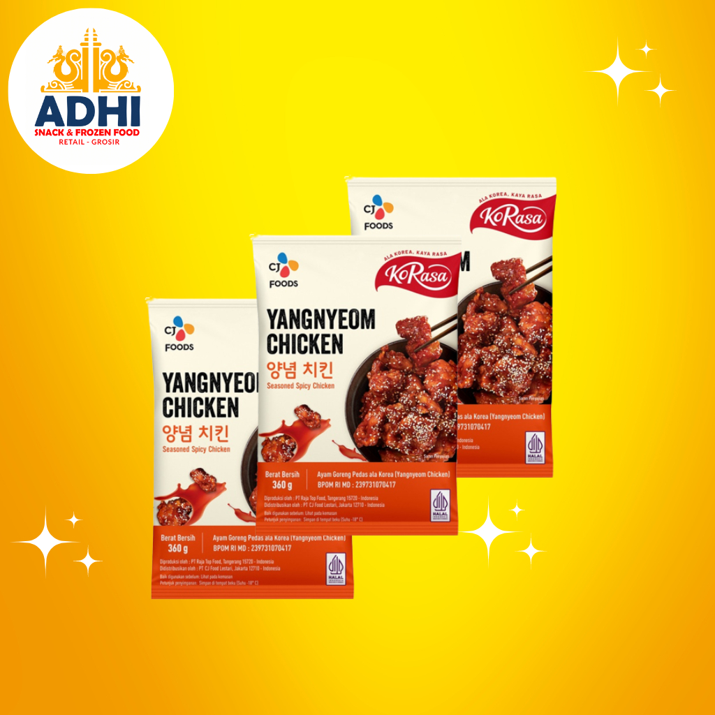 

KORASA YANGNYEOM CHICKEN SPICY AYAM PEDAS KOREAN FOOD 360GR_FROZEN FOOD