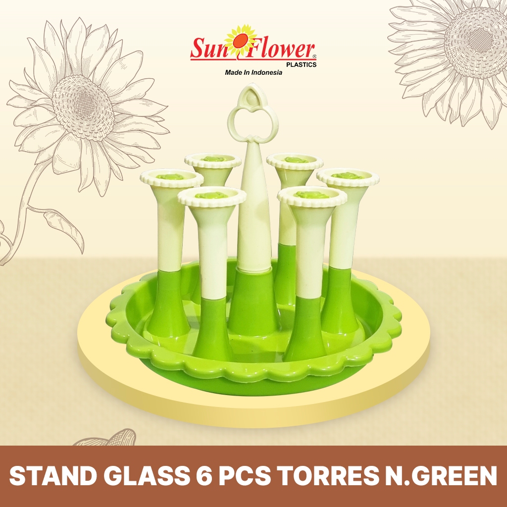 Astrea Fashion Stand Glass Plastik / Tempat Gelas 6 Stick / Rak Gelas 6 Stick / Stand Glass 6 Pcs