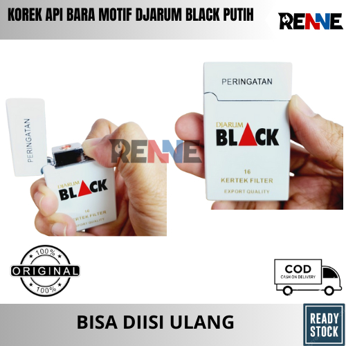 KOREK API DUPONT BARA MOTIF DJARUM BLACK PUTIH