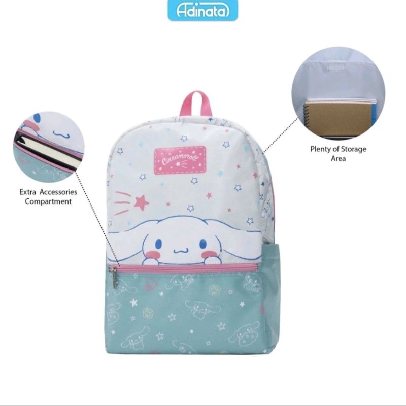 Tas Adinata Cinamoroll cute Backpack XL - Adinata / Tas Ransel sekolah / Tas ransel anak