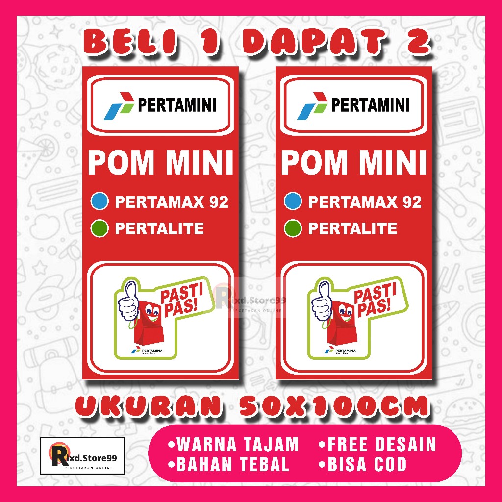 BANNER SPANDUK POM MINI | SPANDUK POM MINI 100X50