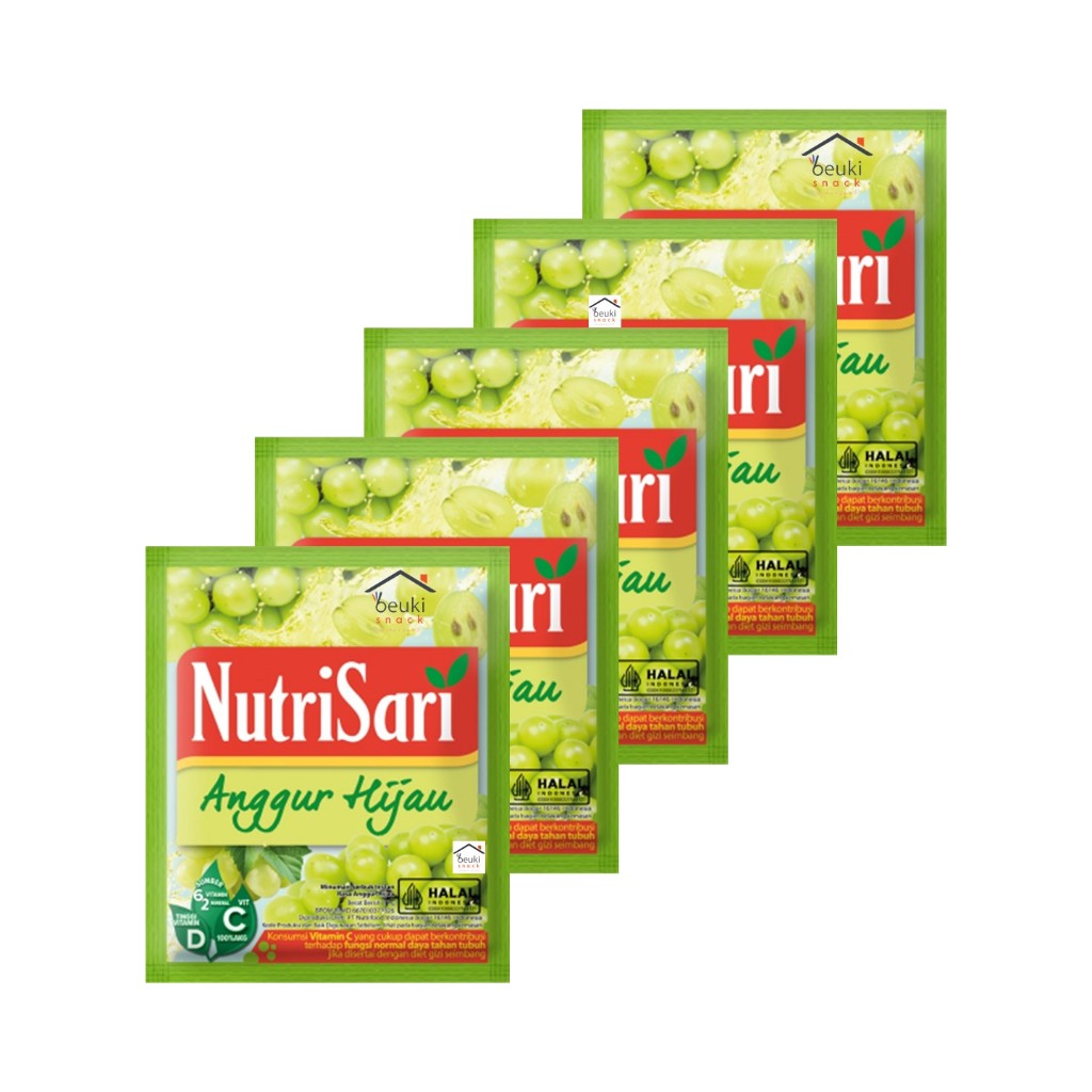 

5PCS NutriSari Anggur Hijau Minuman Bubuk Rasa Anggur Hijau