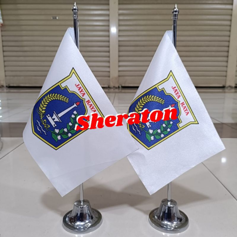 

tiang stenlis meja+bendera JAYA RAYA