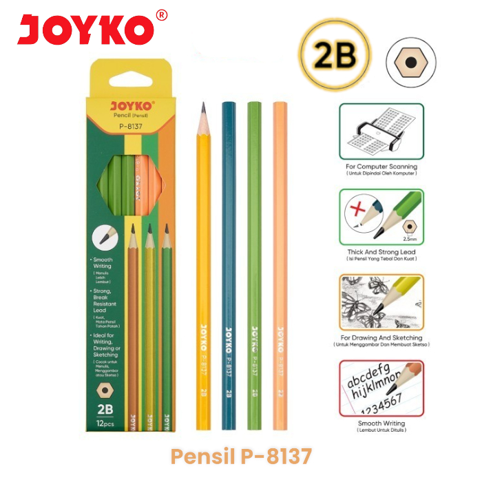 

Joyko Pensil Tulis 2B - P 8137 @12 Pencil