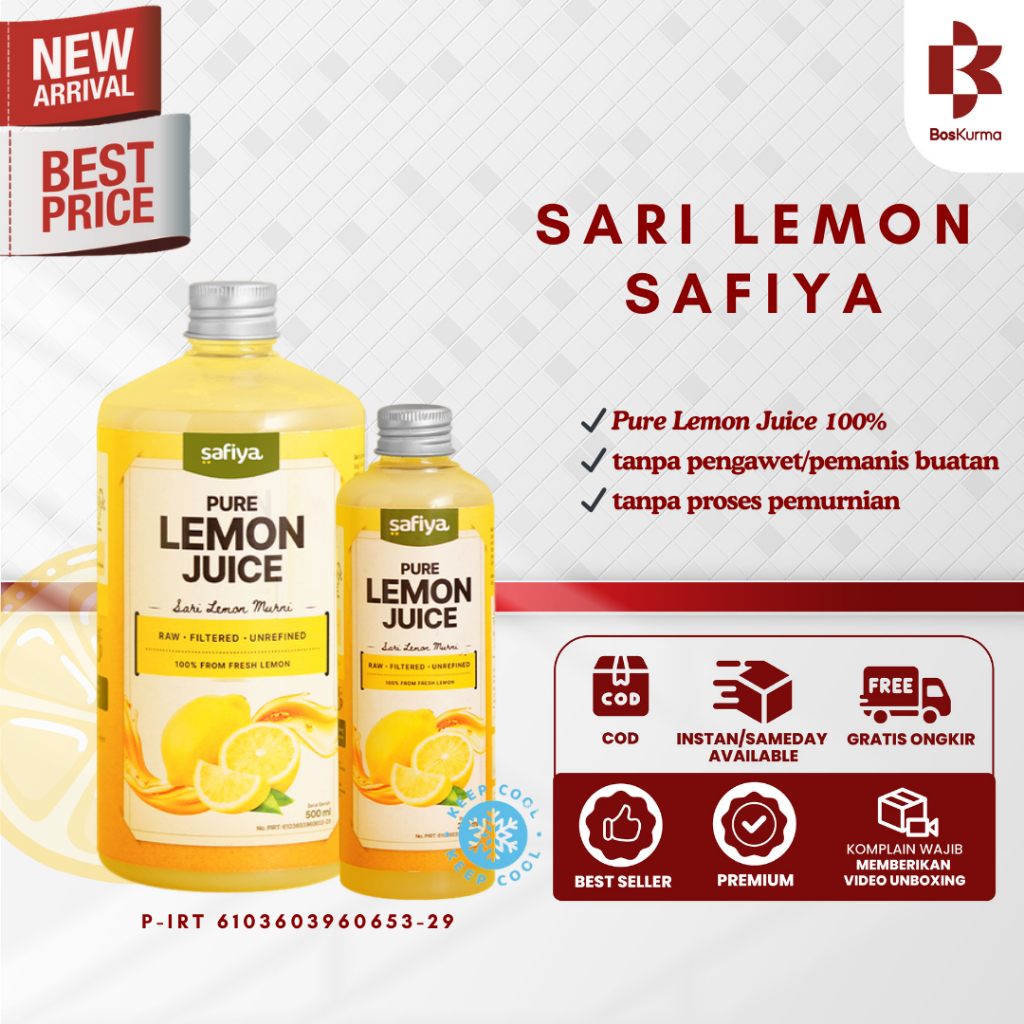 

Sari Lemon Safiya - Pure Lemon Juice 100% Lemonits